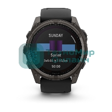 Смарт-часы Garmin Fenix 8 Solar Sapphire титановый угольно-серый DLC, черный 51мм