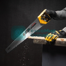 Ножовка по дереву Denzel 500 мм, 9 TPI, зуб 3D, двухкомпонентная рукоятка