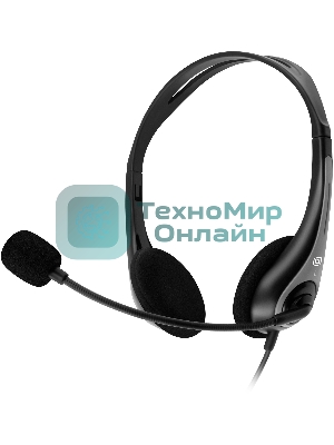 Гарнитура Oklick HS-M300 чёрный/серый, проводная, USB