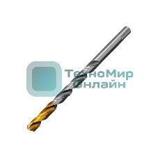 Сверло спиральное по металлу Denzel 11 х 195 мм, Р6М5, Golden Tip, удлиненное