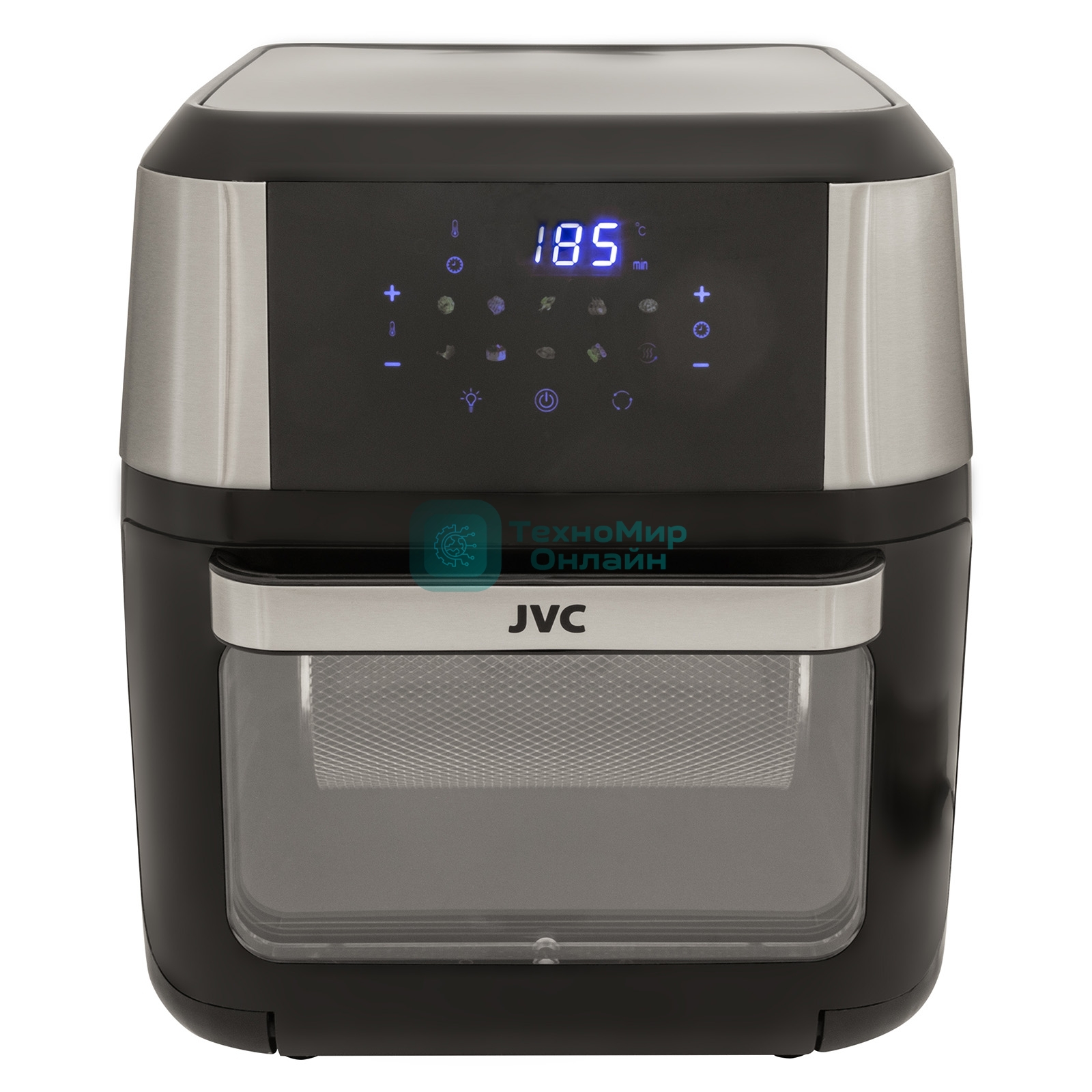 Аэрогриль JVC JK-MB060 черный, 2000 Вт, 12 л, сенсор, 9 программ