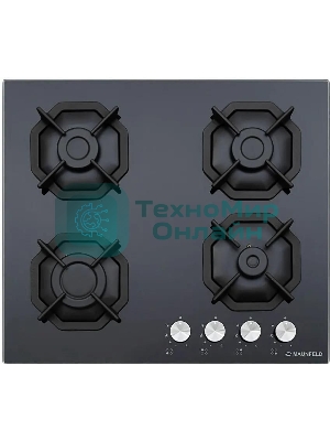 Газовая варочная панель Maunfeld EGHG.64.2CB/G, 4 конфорки, закаленное стекло, черный