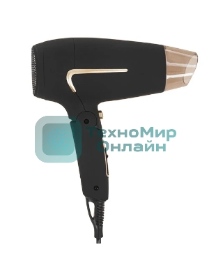 Фен Zelmer TRAVEL ZHD8321 черный/золотистый, 1600 Вт, компактный