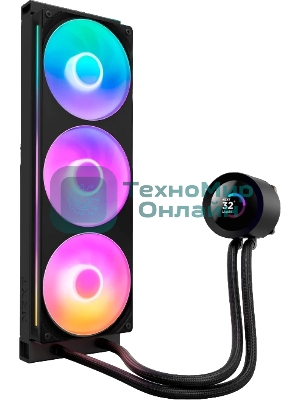 Система жидкостного охлаждения для ПК/ Water Cooling System NZXT Kraken Plus 360 RGB V2 (260W, 360mm, LED temp., Black, RGB/ Fans: 3x120mm, 75.05CFM, 31.9dBA, 2400RPM/ Pump height 55.97mm, 2800RPM, Rad thickness 27mm/ S: 1851, 1700, 1200, 115X, AM5, AM4)