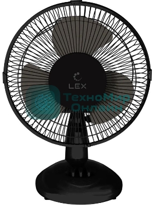 Вентилятор Lex LXFC 8379 чёрный, настольный, 30 Вт, 2 скорости, 23 см