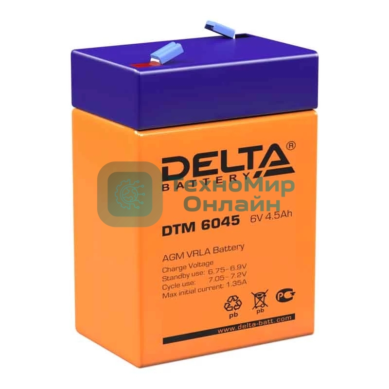 Батарея для ИБП Delta DTM 6045 (6V 4.5Ah)