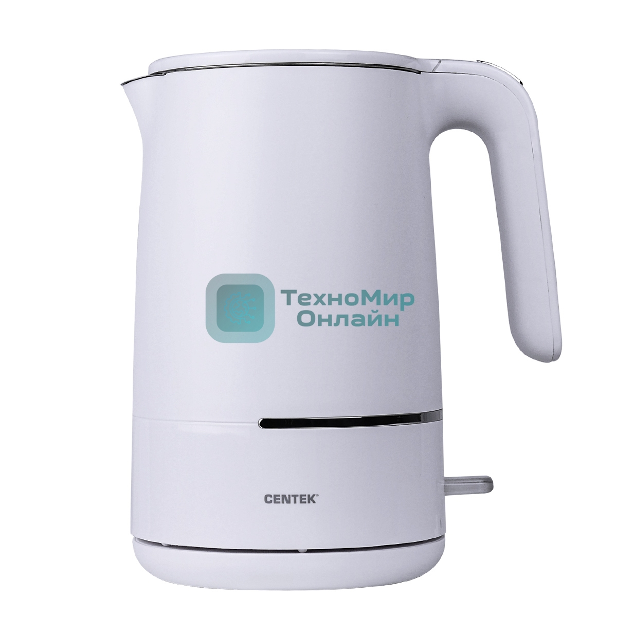 Чайник электрический Centek CT-1012 (белый) 1.5л, 2200 Вт, двойные стенки, бесшовная колба, эффект термоса