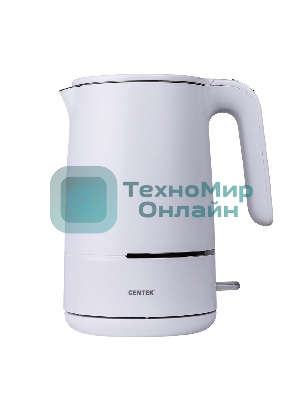 Чайник электрический Centek CT-1012 (белый) 1.5л, 2200 Вт, двойные стенки, бесшовная колба, эффект термоса