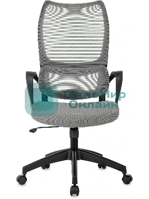 Кресло руководителя Бюрократ Sigma 2 серый, сетка/ткань, крестов. пластик