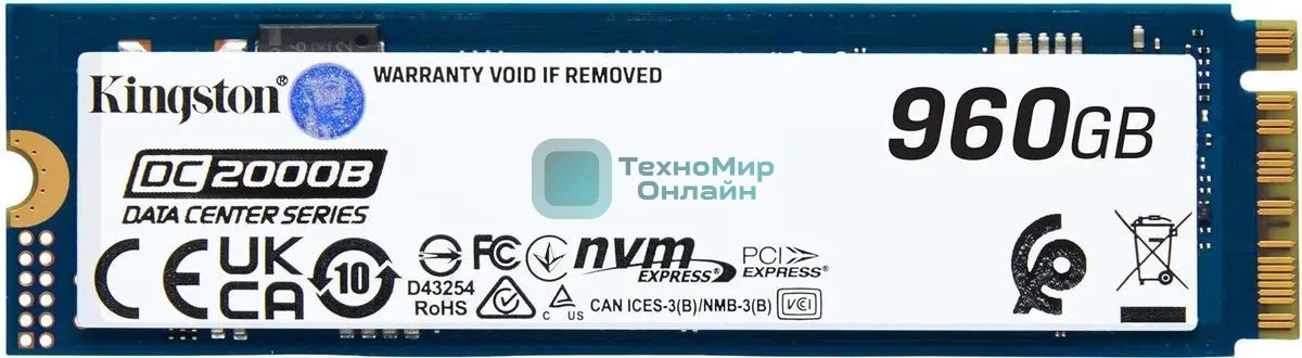 Накопитель SSD Kingston PCIe 4.0 x4 960Gb SEDC2000BM8/960G DC2000B M.2 2280 0.4 DWPD