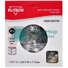 Диск пильный по дер. Elitech 1820.052700 d=140мм (циркулярные пилы) (упак.:1шт)