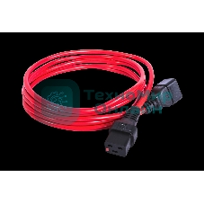 Шнур питания с фиксатором REM IEC 60320 C19/IEC 60320 C20, 16 А/250 В (3 * 1,5), 1,8 м, красный R-16-Cord-C19-C20-1.8-Red