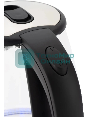 Чайник электрический Starwind SKG4777 1.8 л, 2000 Вт, черный/прозрачный (корпус: стекло)