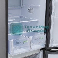 Холодильник Бирюса B-W6133 графит двухкамерный 210/100 л морозилка снизу, аавтоматическое оттаивание