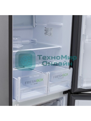 Холодильник Бирюса B-W6133 графит двухкамерный 210/100 л морозилка снизу, аавтоматическое оттаивание