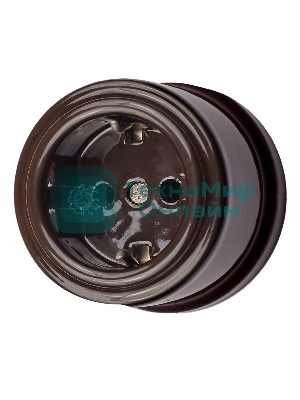 Розетка Bironi B1-101-02 с заземлением, керамика, Лизетта коричневый