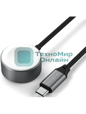 Кабель зарядный Satechi USB-C Magnetic Fast-Charging Cable для Apple Watch, серый космос