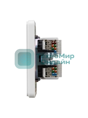 Розетка Kranz ROUND компьютерная двойная RJ45+RJ45 кат6 с/у перламутр