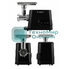 Мясорубка электрическая Endever Sigma-113 черный, 4500 Вт, 3 кг/мин, реверс, защита от перегрузки, металлический лоток, насадки - 5