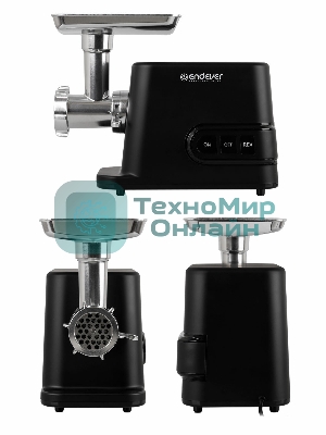 Мясорубка электрическая Endever Sigma-113 черный, 4500 Вт, 3 кг/мин, реверс, защита от перегрузки, металлический лоток, насадки - 5