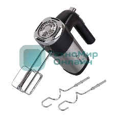 Миксер ручной Endever Sigma-08 черный/стальной, 500 Вт, 2 насадки, 5 скоростей