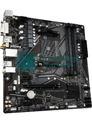 Материнская плата Gigabyte A520M DS3H AC, AM4, AMD A520, 4xDDR4, 4xSATA, 1xM.2, 1xPCIe 3.0 x16, 2xPCIe x1, 1xHDMI, 1xDP, 1xDVI-D, 1x 1Gb LAN, Wi-Fi, Bluetooth, 4xUSB-A 3.2 Gen 1, 2xUSB-A 2.0, 3x3.5 мм, 7.1, mATX
