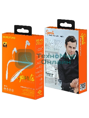 Наушники TWS Borofone BE45 белый, внутриканальные, Bluetooth, сенсорное управление, до 3 ч