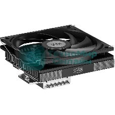 Кулер для процессора PCCooler RC600-67 (125W, 4-pin PWM, 67.5mm, Al, 4x6mm, 1x120мм, 62.5CFM, 32.5dBA, 2300RPM, S: 1851/1700/1200/115X, AM5/AM4, черный)