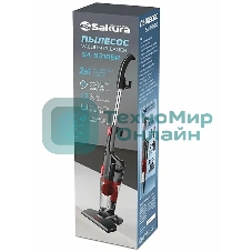 Пылесос вертикальный Sakura SA-8318BR черный/красный, питание от сети, 210 Вт, уборка сухая, пылесборник 1,2 л