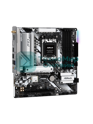 Материнская плата ASRock B650M PRO RS WIFI, Socket AM5, AMD B650, 4xDDR5-5200, HDMI+DP, 2xPCI-Ex16, 4xSATA3(RAID 0/1/10), 3xM.2, 8 Ch Audio, 1x2.5GLan, WiFi, (4+4)xUSB2.0, (3+4)xUSB3.2, (1+1)xUSB3.2 Type-C™, mATX, RTL, {}