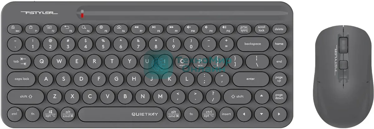 Комплект клавиатура+мышь A4Tech FStyler FG3200 Air2 беспроводной, USB, 2000 DPI, серый