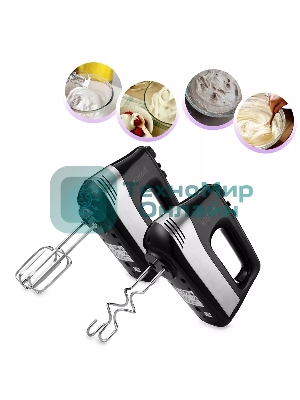 Миксер ручной Kitfort КТ-3072 500 Вт черно-серебристый