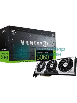 Видеокарта MSI PCI-E 5.0 RTX 5060 8G VENTUS 3X NVIDIA GeForce RTX 5060 8Gb 128bit GDDR6 2602/28000 HDMIx1 DPx3 HDCP Ret