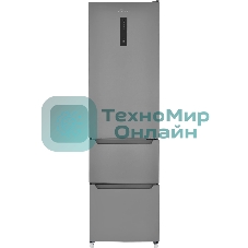 Холодильник Zugel ZRFD200X нержавеющая сталь трехкамерный 197/85л морозилка снизу, No Frost