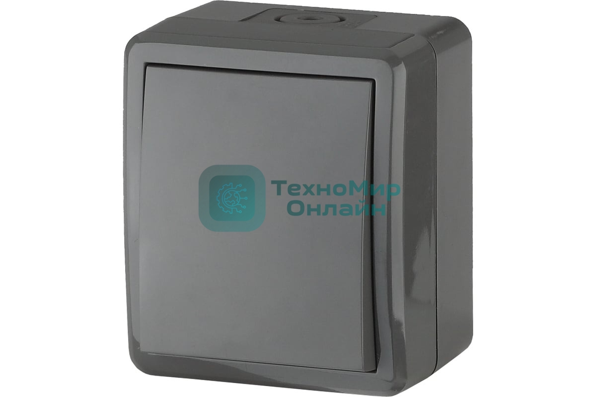 Выключатель ЭРА 11-1401-03 IP54, 10АХ-250В, ОУ, Эксперт, серый (16/160/2560)