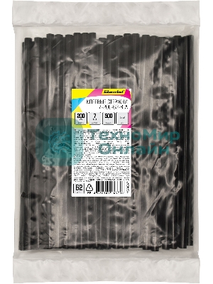 Клеевые стержни Silwerhof 7-200-62-BLA дл.200мм D7мм черный упак:62шт