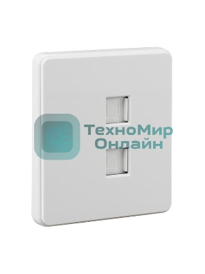 Розетка Kranz ROUND компьютерная двойная RJ45+RJ45 кат6 с/у перламутр