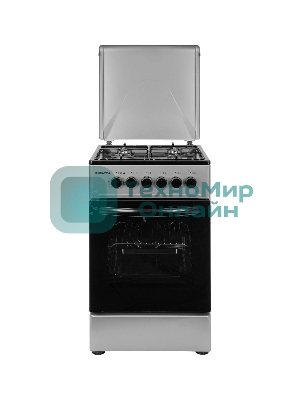 Плита комбинированная Kraft KF-FSK5302ES серый, конфорок 4 газовых, духовка 58 л, 50 см x 85.5 см x 55 см