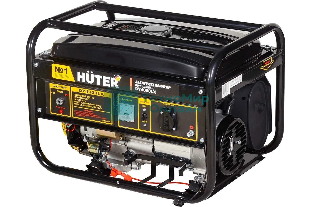 Электрогенератор бензиновый Huter DY4000LX, 3.3 кВт, 68 дБ, 42.2 кг