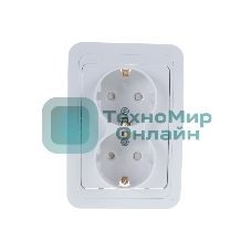 Розетка 2-м CLASSICO защ. шторки с заземл. 2128x белый ASD/IN HOME 4690612000985