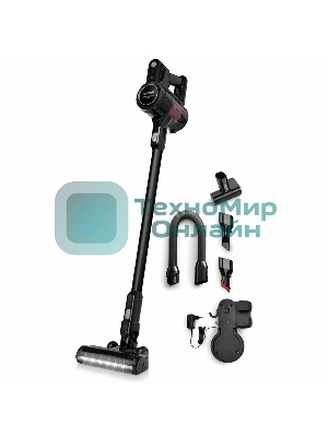 Пылесос вертикальный Gorenje SVC216FMLBKII черный, питание от аккумулятора, 25 Вт, уборка сухая, пылесборник 0.5 л, работа от АКБ max - 45 мин