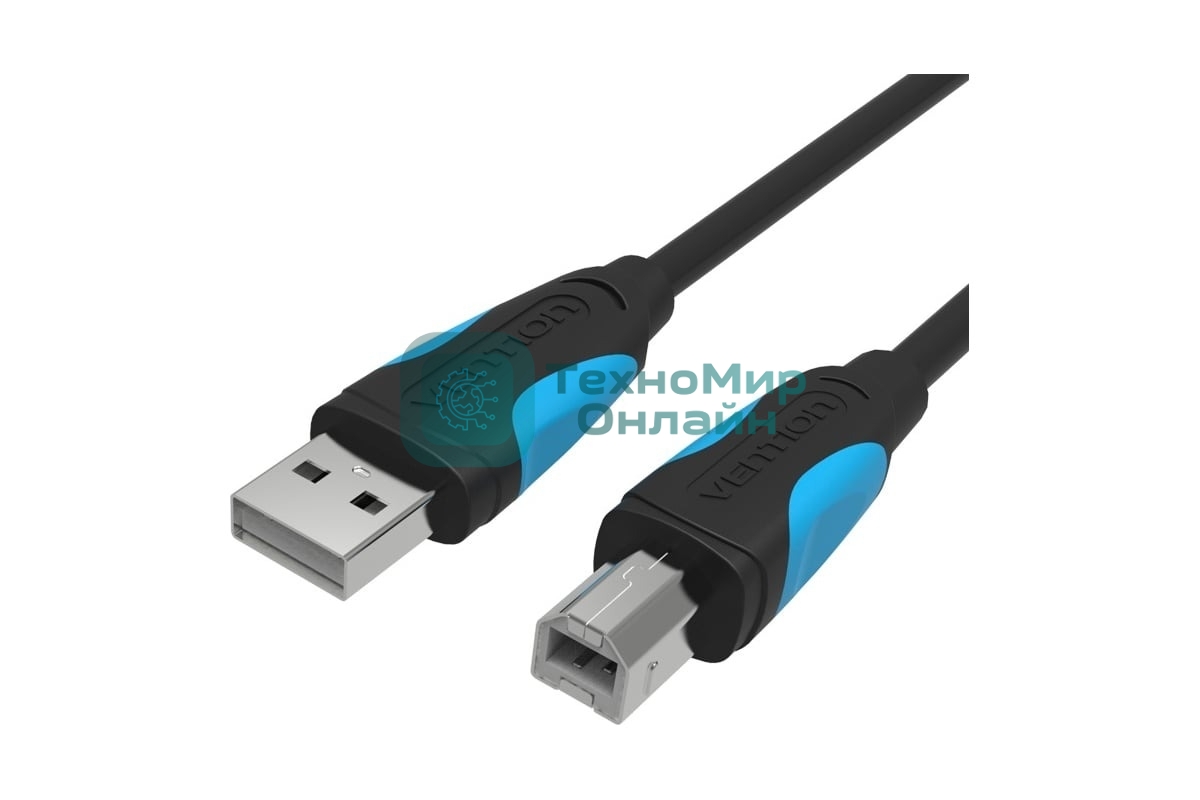 Кабель Vention USB 2.0 AM/BM - 3 м. черный VAS-A16-B300