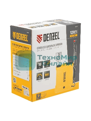 Опрыскиватель ранцевый аккумуляторный Denzel DP-10LA, 10 л, 12 В, 8 Ач