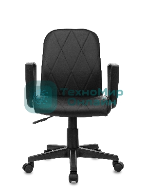 Кресло Бюрократ CH-327 черный, экокожа, 120 кг, механизм качания