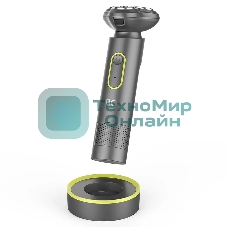 Электробритва BQ SV1002 Green-Gray. Мощность 5 Вт/Время зарядки 90 минут/Время беспроводной работы 60 минут/Влагозащита IPX6/Мытье под водой/Портативная база для зарядки
