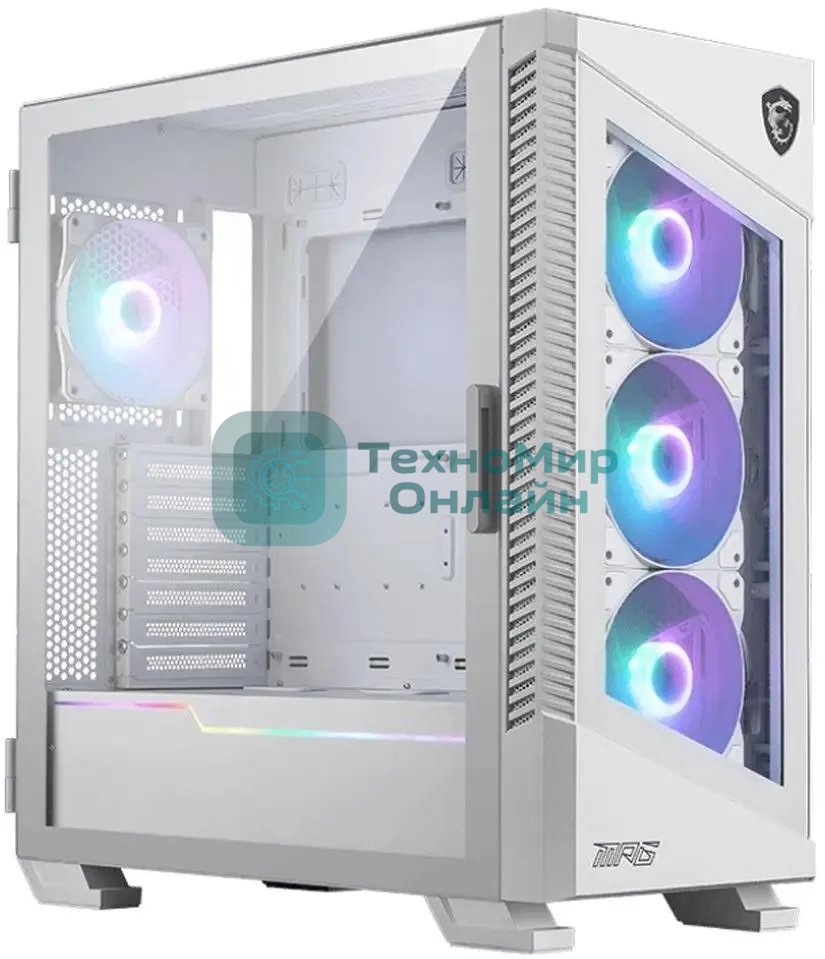 Компьютерный корпус MSI MPG VELOX 100R белый, Global, 2xUSB 3.0, 1xType C, 4x120мм ARGb Fan, ARGb