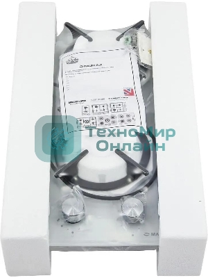 Газовая варочная панель Maunfeld EGHG.32.1CW/G, 2 конфорки, закаленное стекло, белый