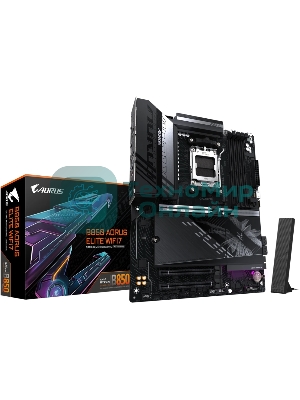 Материнская плата Gigabyte B850 AORUS ELITE WIFI7 rev. 1.1, AM5, AMD B850, 4xDDR5, 4xSATA, 3xM.2, 1xPCIe 5.0 x16, 2xPCIe 3.0 x16, 1xDP, 1x2.5Gb LAN, Wi-Fi 7, Bluetooth 5.4, 1xUSB-C 10Gbps, 2xUSB-A 10Gbps, 5xUSB-A 5Gbps, 4xUSB-A 2.0, 3x3.5 мм + S/PDIF оптический, 7.1, ATX