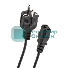 Кабель компьютер-розетка 220V EURO VDE 3G*1.0мм2 медь TELECOM TE021-CU 1,8м