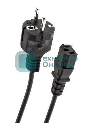 Кабель компьютер-розетка 220V EURO VDE 3G*1.0мм2 медь TELECOM TE021-CU 1,8м